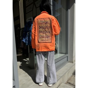 Ayios Basic Collection Fluo Orange Oversized Τζάκετ