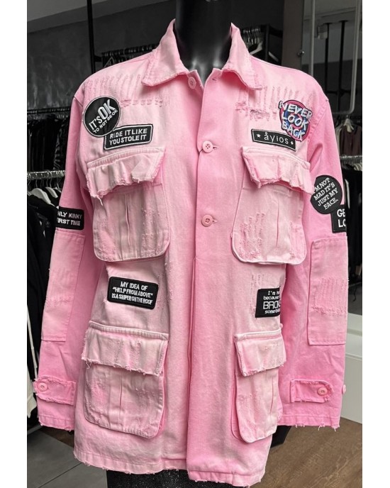 Ayios Basic Collection Pink Oversized Τζάκετ