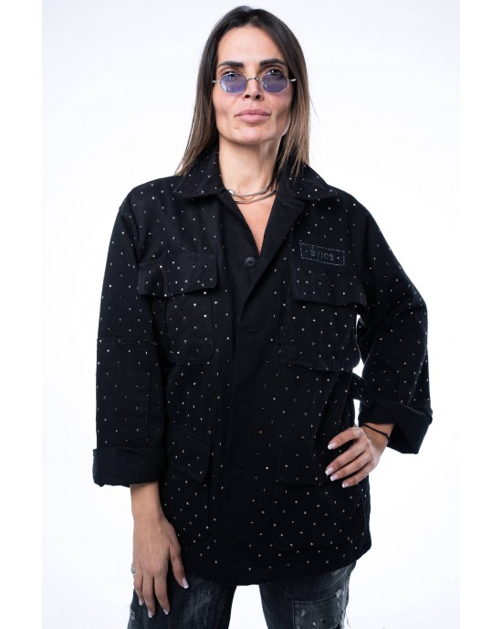 Ayios Festive Black Diamonds Black Oversized Τζάκετ