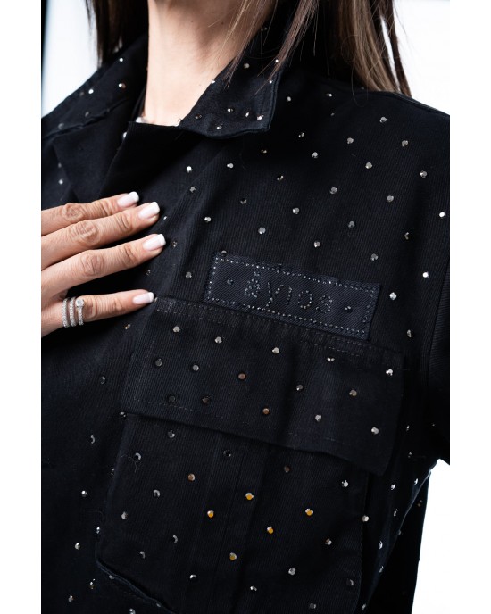 Ayios Festive Black Diamonds Black Oversized Τζάκετ