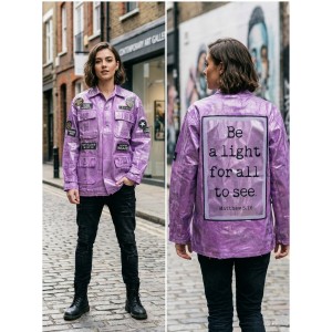 Ayios Foil Collection Purple Oversized Τζάκετ