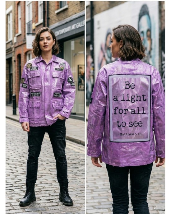 Ayios Foil Collection Purple Oversized Τζάκετ