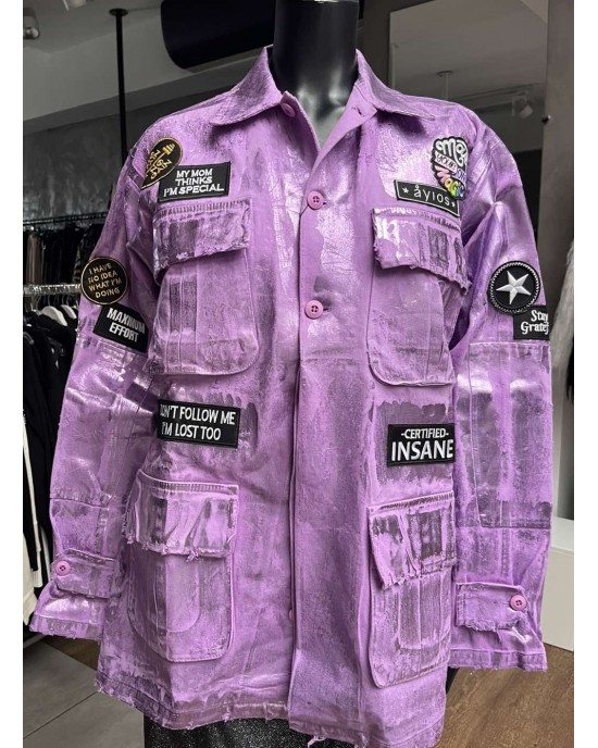 Ayios Foil Collection Purple Oversized Τζάκετ