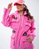 Ayios Taz Pink Glitter Oversized Τζάκετ