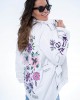 Ayios White Flower Oversized Τζάκετ