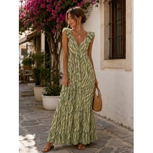 Açaí Freya Olive Zebra Maxi Φόρεμα
