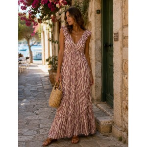 Açaí Freya Pink Zebra Maxi Φόρεμα