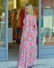 Belloya Maxi Φόρεμα Ιβουάρ/Ροζ