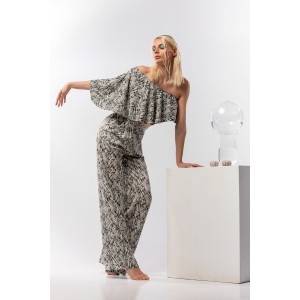 Bitter Cocoa Ocean Collection Dixty Crop Top Εκρού/Μαύρο