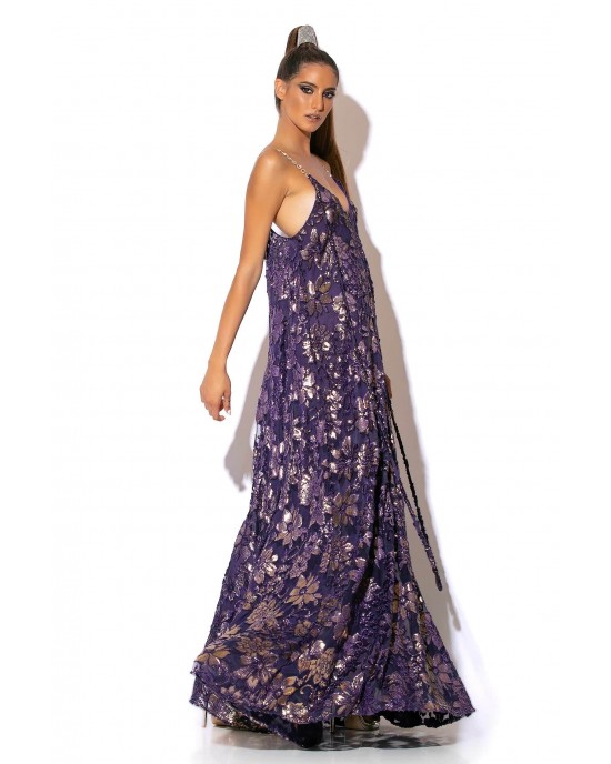 C-Throu Naysika Purple Maxi Φόρεμα
