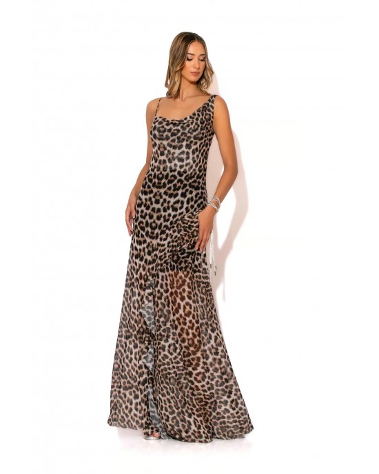 C-Throu Irina Animal Print Maxi Φόρεμα