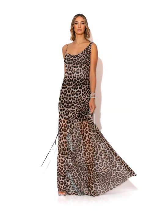 C-Throu Irina Animal Print Maxi Φόρεμα