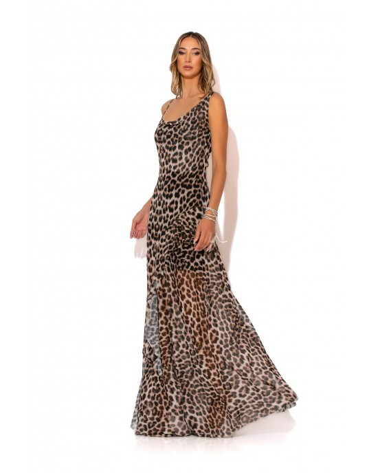 C-Throu Irina Animal Print Maxi Φόρεμα