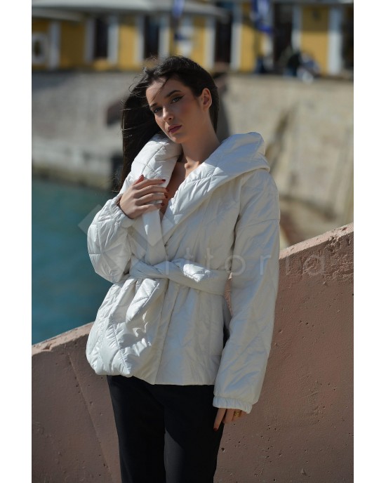 C-Throu Yakinthi Puffer Off White Μπουφάν