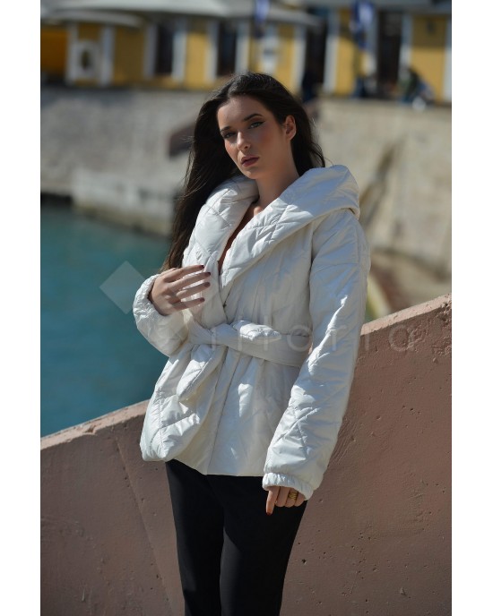 C-Throu Yakinthi Puffer Off White Μπουφάν