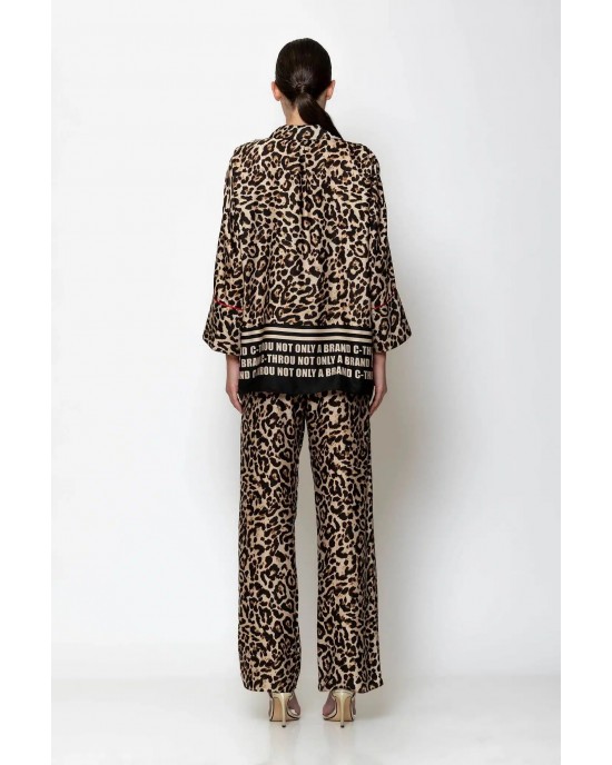 C-Throu Cheetah Animal Print Set Πουκάμισο & Παντελόνι
