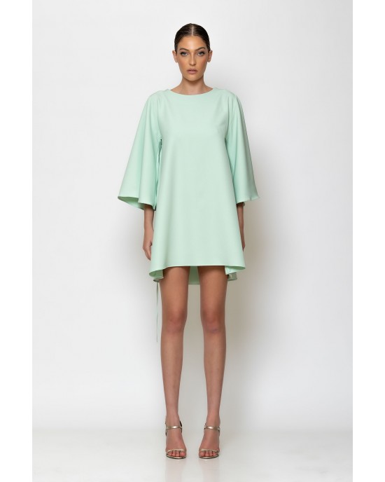 C-Throu C Logo Crepe Open Back Frosty Mint Mini Φόρεμα
