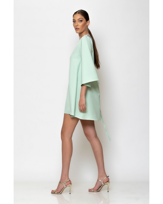 C-Throu C Logo Crepe Open Back Frosty Mint Mini Φόρεμα