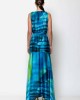 C-Throu Bliss Aqua Maxi Wrap Satin Print Φόρεμα