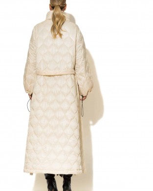 C-Throu Dusky Puffer Ecru Παλτό Με Πλαϊνά Φερμουάρ