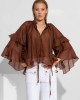 C-Throu Anemone Lyocell Brown Πουκάμισο/Μπλούζα