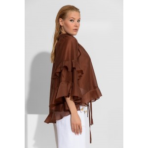 C-Throu Anemone Lyocell Brown Πουκάμισο/Μπλούζα