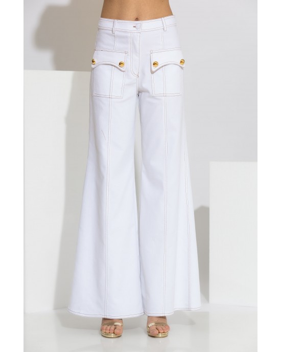 C-Throu Cornflower Denim White Set Crop Τζάκετ & Παντελόνι
