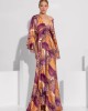 C-Throu Abstract Print Orange Maxi Φόρεμα