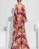 C-Throu Abstract Print Orange Maxi Φόρεμα