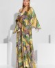 C-Throu Abstract Print Yellow Maxi Φόρεμα