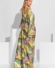 C-Throu Abstract Print Yellow Maxi Φόρεμα