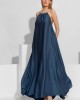 C-Throu Anthurium Blue Open Back Maxi Φόρεμα