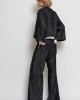 C-throu Denim Double-Breasted Cropped Τζάκετ & Wide-Leg Παντελόνι