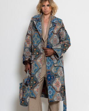 C-throu Brocade Multicolor Midi Παλτό