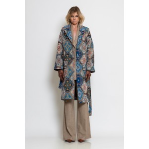 C-throu Brocade Multicolor Midi Παλτό