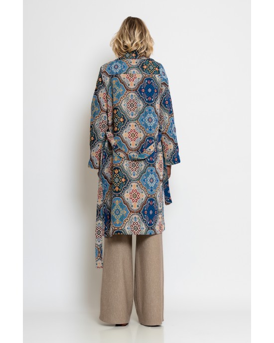 C-throu Brocade Multicolor Midi Παλτό