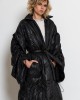 C-throu Long Puffer Oversized Quilted Black Μπουφάν