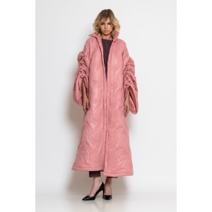 C-throu Long Puffer Oversized Quilted Dusty Pink Μπουφάν