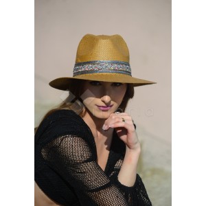 CJ_Collection Strass Camel Καπέλο