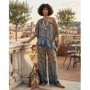 C.Manolo Animal Print One Shoulder Μπλούζα