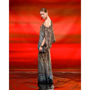 C.Manolo Animal Print One Shoulder Μπλούζα