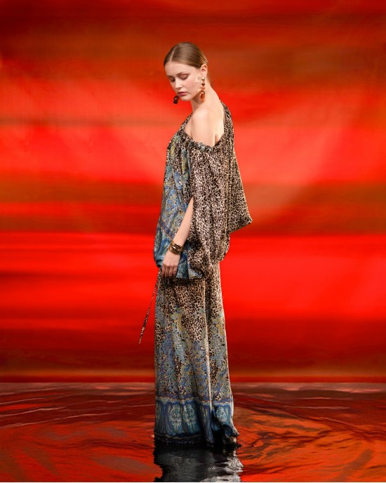 C.Manolo Animal Print One Shoulder Μπλούζα