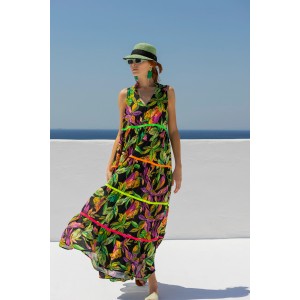 C.Manolo Floral Maxi Φόρεμα
