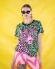 C.Manolo Pink Panther Tropical Green Print T-shirt Μπλούζα