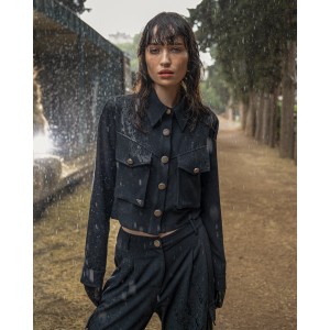 C.Manolo Σακάκι Ελαστικό Κρεπ Black