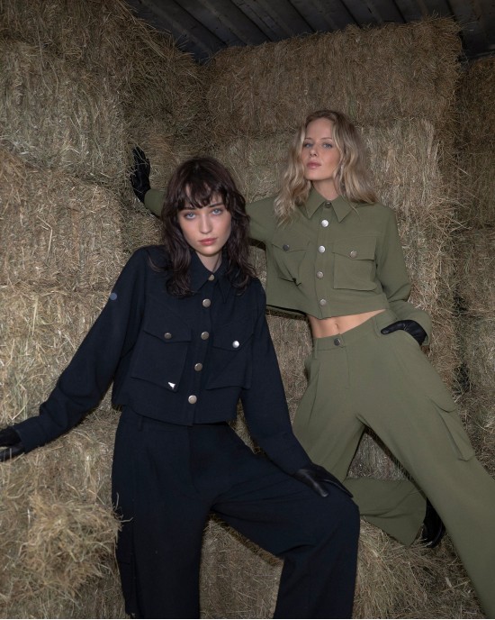 C.Manolo Σακάκι Ελαστικό Κρεπ Black