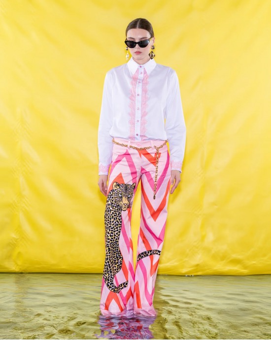 C.Manolo Printed Chevron Παντελόνι