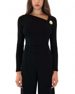 C.Manolo Black Pin Neck Μπλούζα