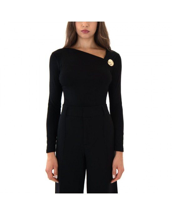 C.Manolo Black Pin Neck Μπλούζα