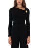 C.Manolo Black Pin Neck Μπλούζα